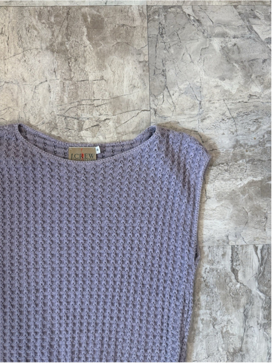 J.CREW Sweaters - Vintage 90s J. Crew Purple Cable Knit Sleeveless Sweater Sz S
